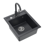 K&ouml;&ouml;givalamu koos kraaniga Quadron Johnny 100, graniit, 43 cm x 50 cm x 20.3 cm, must v.