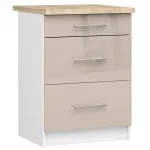 Alumine k&ouml;&ouml;gikapp Akord Oliwia S60, valge v./beež v., 60 cm x 60 cm x 85 cm