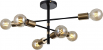 Valgusti lagi Italux Piansi PND-4025-6, E27, 6 x 40 W, must v./pronks v.