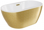 Vann, teisaldatav Besco Navia Glam Gold, 150 cm x 80 cm x 60 cm, ovaalne, kuldne