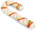 Koeramaius Beeztees Christmas Braided Cane, kuivatatud loomanahk