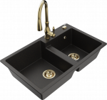 K&ouml;&ouml;givalamu koos kraaniga Mexen Tomas, vaik/graniit, 80 cm x 50 cm x 19 cm, kuldne/must