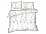 Voodipesukomplekt Illusion, valge/kollane/hall, 200 x 220 cm