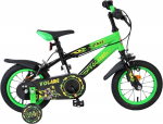 Lisaratastega laste jalgratas, laste Volare Strike FW K3F, must/roheline, 12"