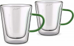 Topeltklaasist kruusikomplekt Lamart Vaso LT9118, l&auml;bipaistev/roheline, 0.300 l