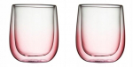 Topeltklaasiga klaaside komplekt Ambition Ombre, l&auml;bipaistev v./roosa v., 0.35 l