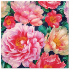 Pabersalvr&auml;tikud Paw Decor Collection Peonies Blossom, 33 cm x 33 cm, mitmev&auml;rviline, 20 tk