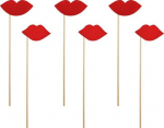 Dekoratsioon, komplekt Party Deco Lips, punane v., 24 cm, 6 tk