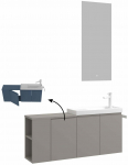 Vannitoa m&ouml;&ouml;bli komplekt Kalune Design Perla 100-550, hall pruun v., 22 cm x 110 cm x 45 cm