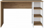 Kirjutuslaud ja riiul Kalune Design HA108 3425, 45 cm x 120 cm, 73.8 cm, valge v./p&auml;hklipuu v.
