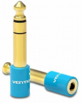 Audio adapter Vention VAB-S01-L 3.5 mm Female, 6.5 mm Male, sinine v./kuldne v.