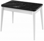 S&ouml;&ouml;gilaud pikendatav Kalune Design Dolunay 1283, valge v./must v./marmor v., 60 - 100 cm x 120 cm x 75 cm