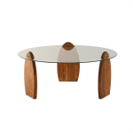 Kohvilaud Kalune Design Surf, l&auml;bipaistev v./kastanipruun v., 90 cm x 90 cm x 41 cm