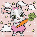 Maalimine numbrite j&auml;rgi Ideyka Carrots, roosa v./hall v.