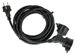 Pikendusjuhe Airam "Y", 3G1.5, 5 m, IP44, 2 pesa, must v.