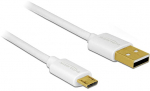 Juhe Delock USB 2.0 A male, Micro USB 2.0 B male, 0.6 m, valge