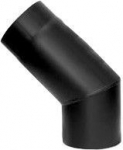 Kamina &uuml;hendustoru Jeremias Chimney Elbow Pipe, must v., 130 mm