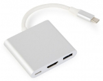 Adapter Gembird A-CM-HDMIF-02-SV USB Type-C Multi-Adapter USB Type-C male, HDMI, 0.07 m, h&otilde;be v.