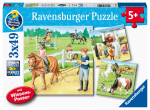 Pusle 3in1 Ravensburger Horses, 21 cm x 21 cm, 147 tk, mitmev&auml;rviline
