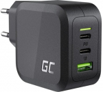 Telefoni laadija Green Cell CHARGC08, USB/2 x USB-C, must v., 65 W