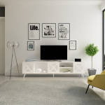 TV-laud Kalune Design Sinef, valge v., 180 cm x 29.5 cm x 45.7 cm