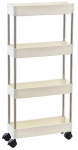 Vannitoa riiul ratastel 34166-23, 16 cm x 87 cm x 40 cm, valge v.