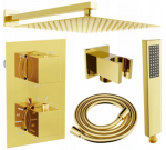 Termostaatsegistiga du&scaron;ikomplekt Mexen Cube 6in1, kuldne