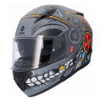 Mootorratta kiiver Shiro SH-508 APACHE, S (55-56 cm), must/punane/hall