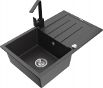 K&ouml;&ouml;givalamu koos kraaniga Mexen Bruno Rita, graniit, 79.5 cm x 49.5 cm x 20 cm, h&otilde;be/must