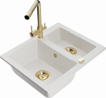 K&ouml;&ouml;givalamu koos kraaniga Mexen Carlos Duero, graniit, 58.2 cm x 47.5 cm x 17.7 cm, kuldne/valge