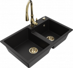 K&ouml;&ouml;givalamu koos kraaniga Mexen Tomas, graniit, 80 cm x 50 cm x 19 cm, kuldne/must