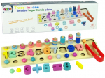 Numbritega puittahvel Lean Toys Beaded Logarithmic Plate 3in1, 7 cm, mitmev&auml;rviline