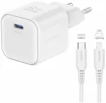 Reisilaadija Swissten Travel PD, USB Type C/Lightning, 3.6 cm, valge v., 20 W