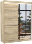 Riidekapp ADRK Limbo LED, sonoma tamm v., 58 cm x 150 cm x 200 cm, peegliga
