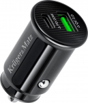 Auto laadija Kruger&Matz KM0870, USB Type C/USB Type A, must, 20 W