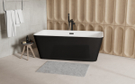 Vann, teisaldatav Besco Evita, 160 cm x 80 cm x 58 cm, ristk&uuml;lik, must