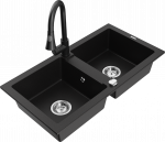 K&ouml;&ouml;givalamu koos kraaniga Mexen Mario, vaik/graniit, 82 cm x 43.6 cm x 16.1 cm, must