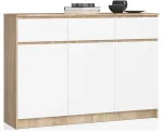 Kummut Akord Furniture Factory K140 94036010, valge v./pruunikas v., 99 cm x 138 cm x 40 cm