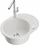 K&ouml;&ouml;givalamu koos kraaniga Mexen Kevin, graniit, 58.6 cm x 45.8 cm x 19 cm, white+chrome