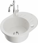 K&ouml;&ouml;givalamu koos kraaniga Mexen Kevin, graniit, 58.6 cm x 45.8 cm x 19 cm, white+chrome