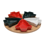 Serveerimiskomplekt X-mas tree, valge v./must v./punane v., keraamiline