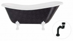 Vann, teisaldatav Besco Otylia Glam, 160 cm x 77 cm x 68.5 cm, ovaalne, valge/grafiit