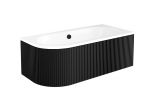 Vann, sisseehitatav Besco Avita Right, 160 cm x 75 cm x 55.5 cm, as&uuml;mmeetriline, valge/must