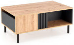 Kohvilaud Sonia, must v./artisan oak, 100 cm x 60 cm x 43 cm