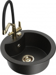 K&ouml;&ouml;givalamu koos kraaniga Mexen Diego, graniit, 48.8 cm x 48.8 cm x 16.7 cm, metallic black/gold+black/gold