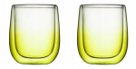Topeltklaasiga klaaside komplekt Ambition Ombre, l&auml;bipaistev v./roheline v., 0.35 l