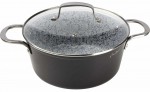 Kastrul Lamart Granit LT1254, 24 cm, 3.9 l, must v.