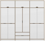 Sektsioonkapp Kalune Design Elina, valge v./puidu v., 52 cm x 277 cm x 253 cm
