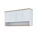 Rippuv k&ouml;&ouml;gikapp Kalune Design JE198, valge v./p&auml;hklipuu v., 120 cm x 27.5 cm x 61.8 cm