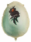 &Otilde;hupall ovaalsed PartyDeco Jurassic World Dinosaur Egg, must v./roheline v.